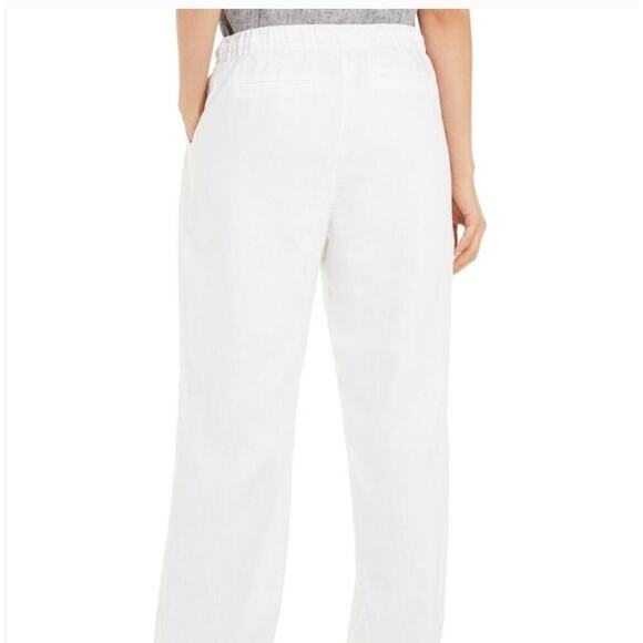 Charter Club Pants shop women's linen pants White Size XL resort wear Vacation - Picture 2 of 8